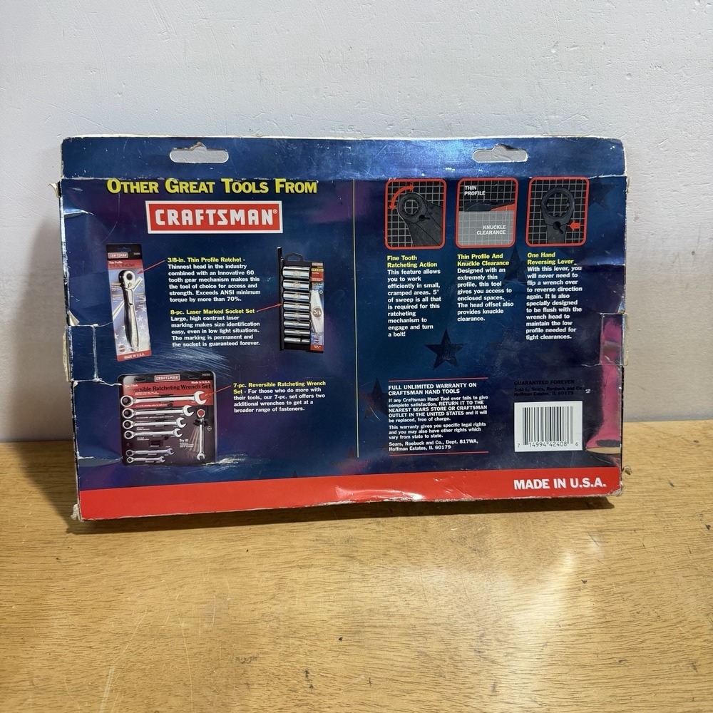 Sears Craftsman USA 5pc Reversible Ratcheting Wrench Set 12 Pt 942408 5/16-9/16 - Picture 11 of 11